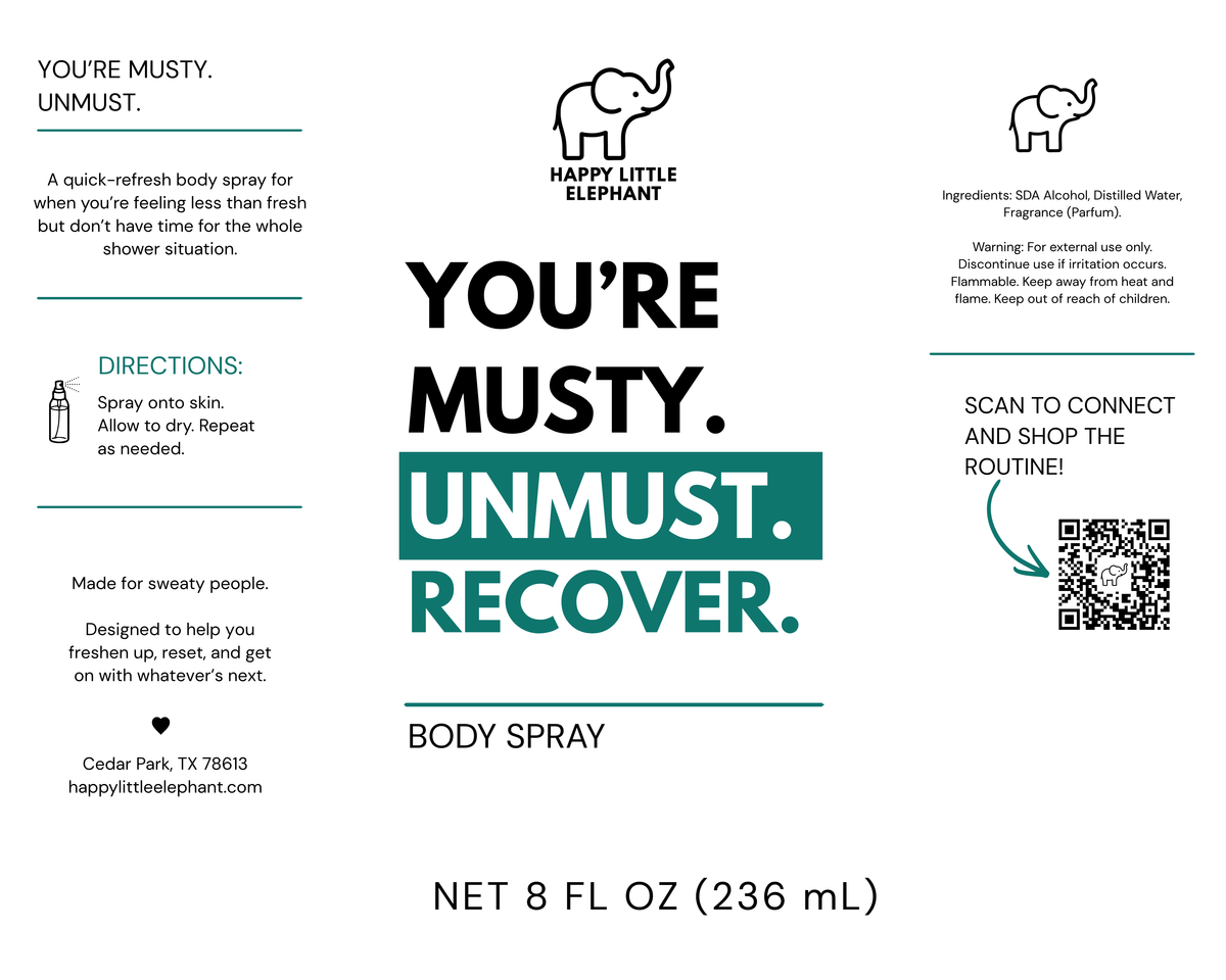 YOU'RE MUSTY. UNMUST. BODY SPRAYS