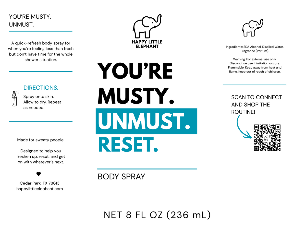 YOU'RE MUSTY. UNMUST. BODY SPRAYS